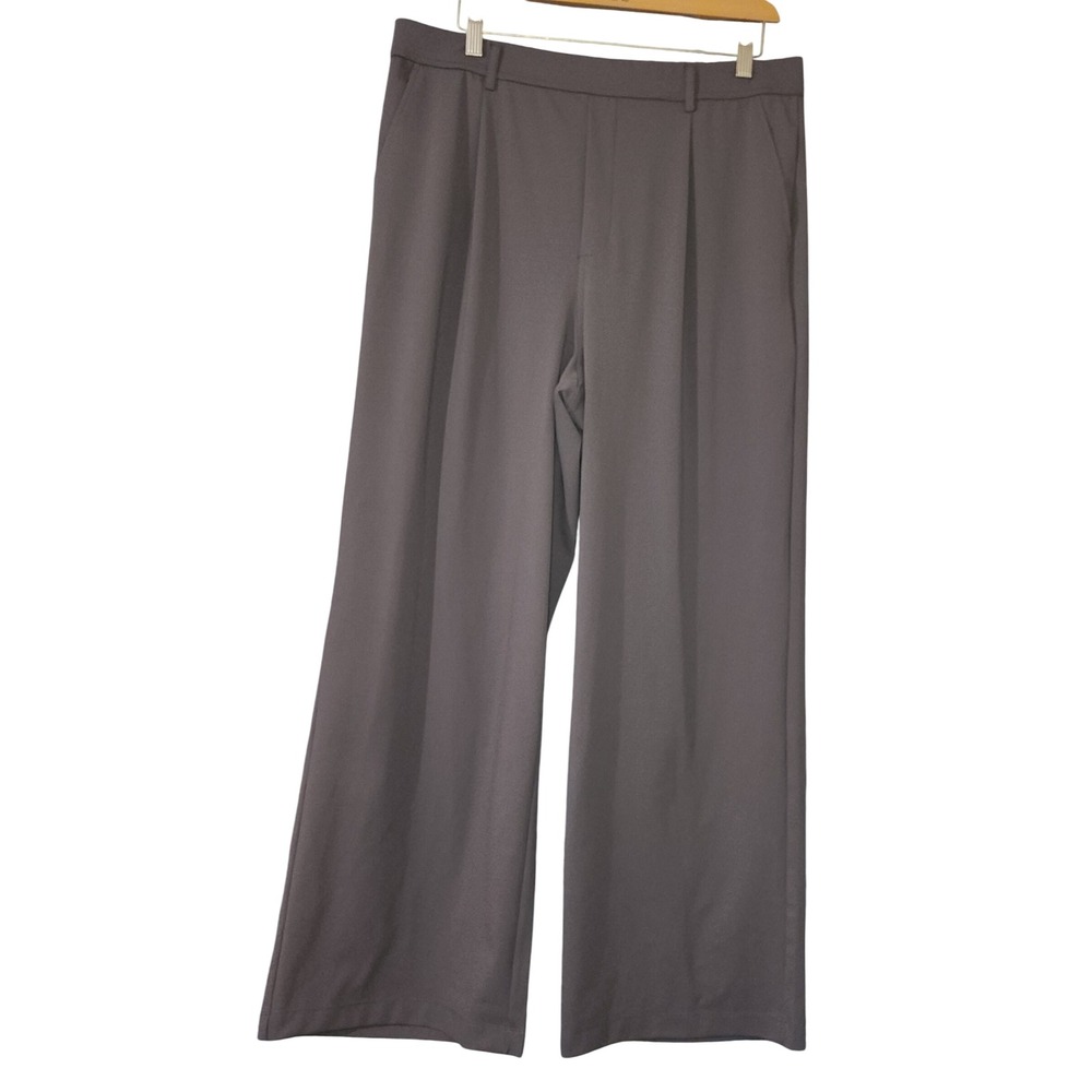 Halara Wide Leg Dress Pants Trousers Career Casual Gray Size XL